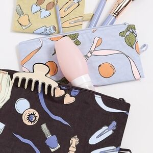 NWT BAGGU Flat Pouch Set Get Ready With Me